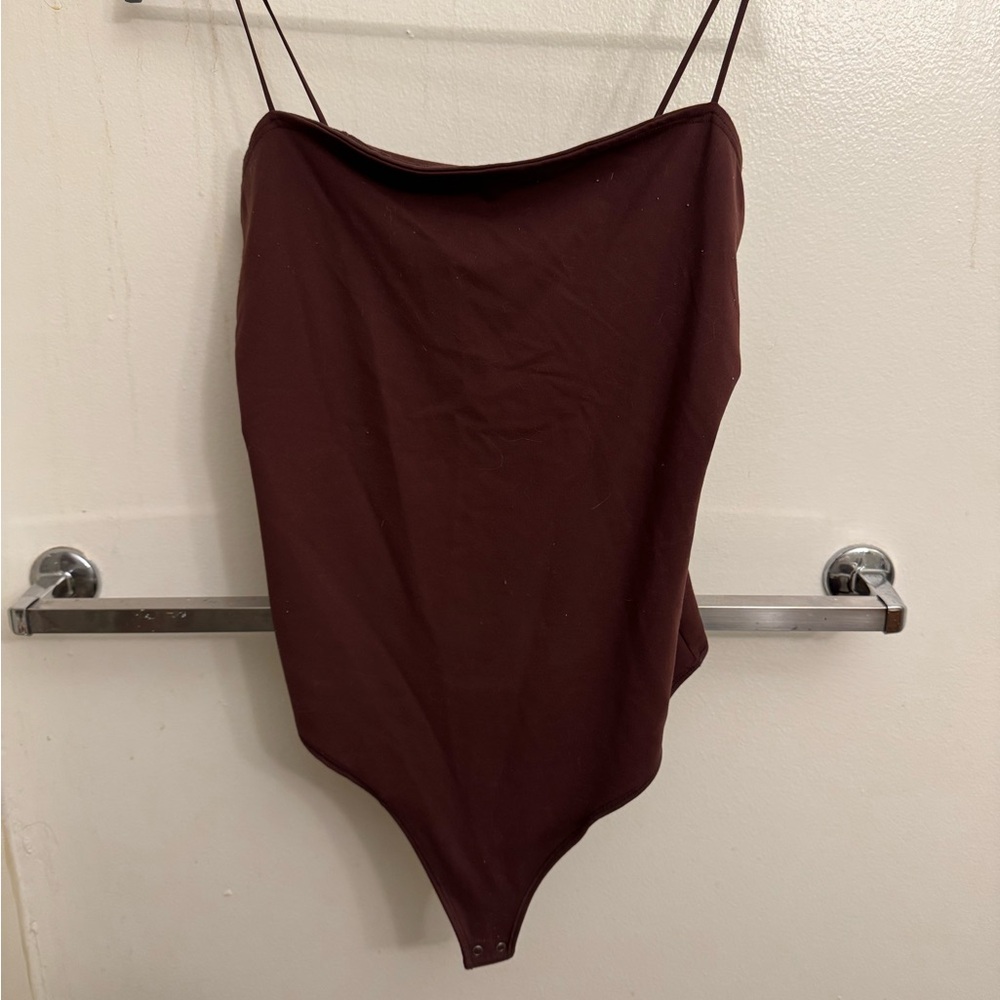 Red-Brown Spaghetti Strap Bodysuit